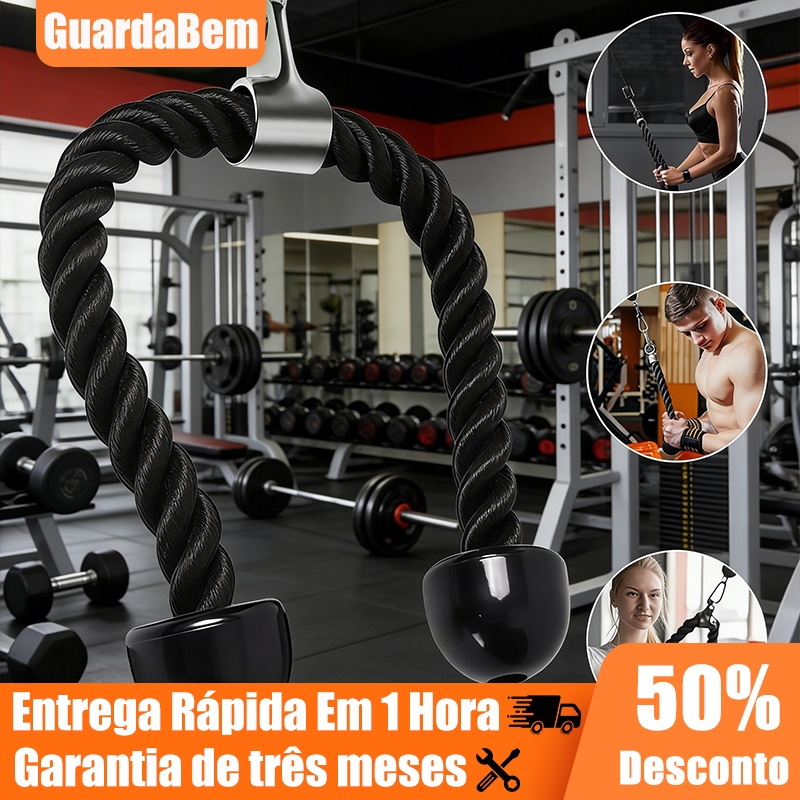 Puxador Tríceps Corda Crossover Profissional Preto Puxador Corda Biceps Triceps Academia em Oferta na Shopee