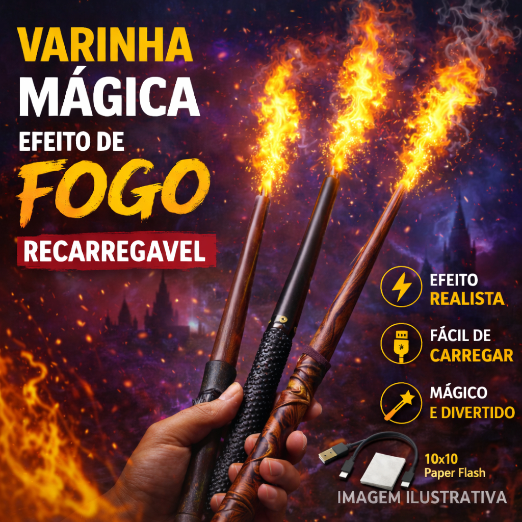 Dispositivo de Efeito de Chama Portátil 🔥 | Item Decorativo Criativo para Festas e Vídeos