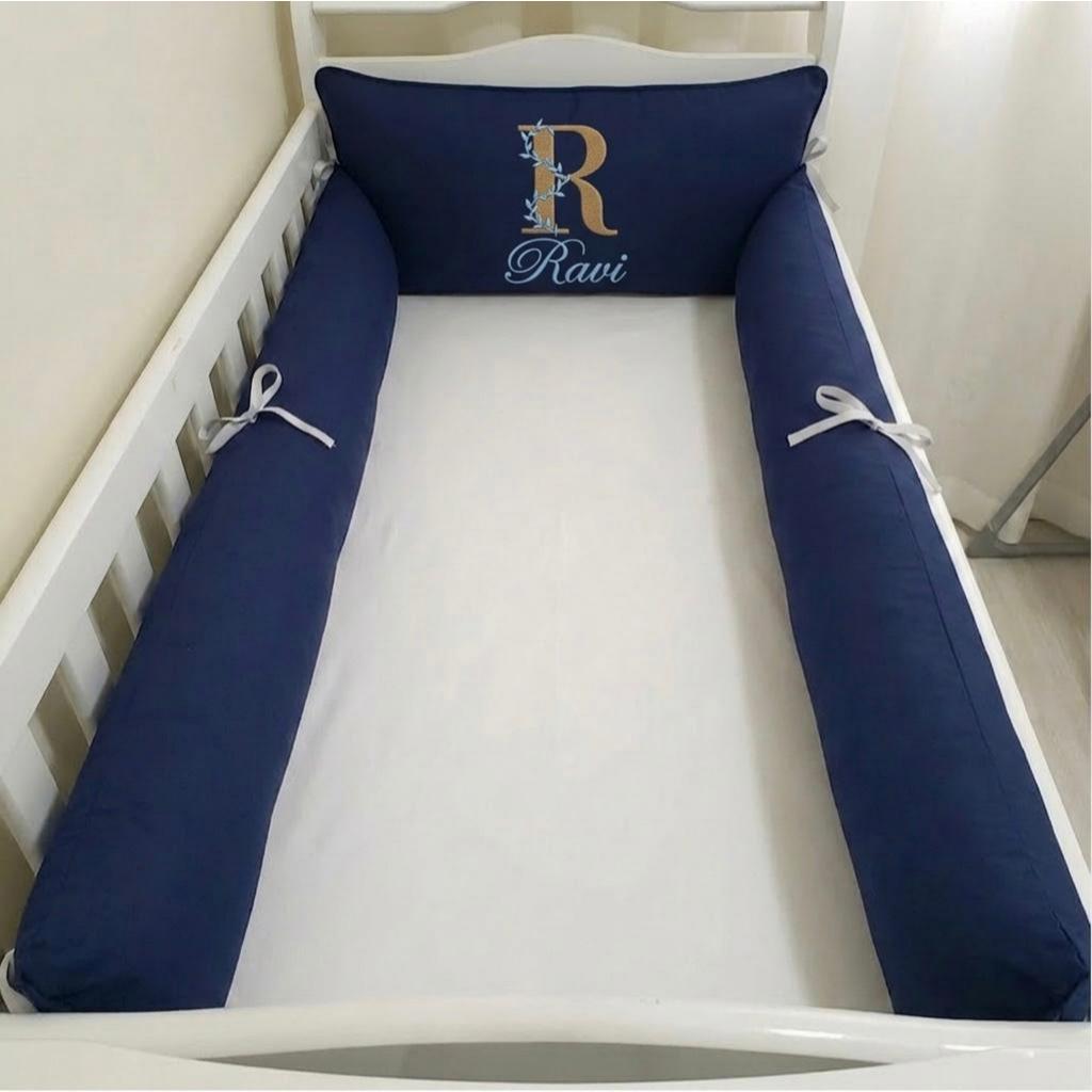 KIT PARA BERÇO 3 PEÇAS -  1  CABECEIRA  PERSONALIZADA COM NOME DO SEU BEBÊ   - 2 LATERIAS LISAS BEBÊ