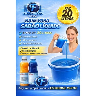 Base kit sabão líquido faz 20 litros lava roupas FÁCIL DE FAZER BLEND 1 E 2 MOMUSUNI (B.C…