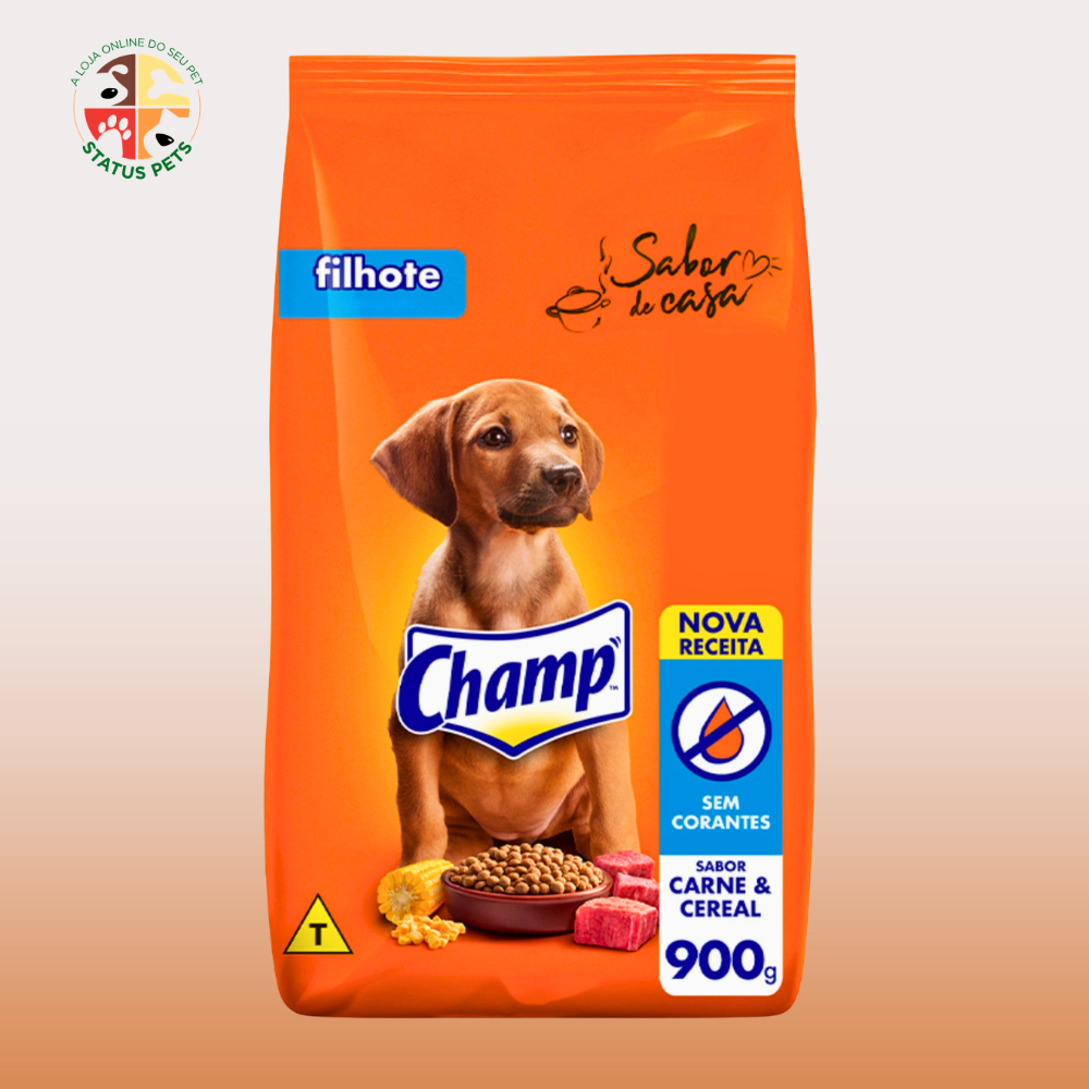 900g Ração Champ Carne e Cereal Para Cães Filhotes