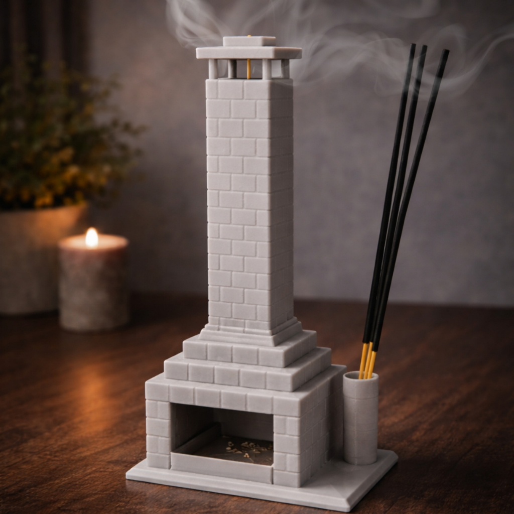 Imagem Incensário Porta Incenso Invertido Lareira Chaminé Queimador Vareta Suporte Decorativo Zen