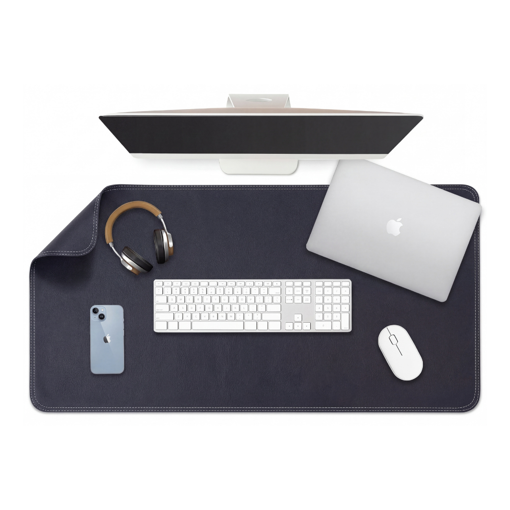 MousePad DeskPad 90x40cm Courino Premium Borda Costurada Antiderrapante Impermeável Escritório Home Office Gamer Setup