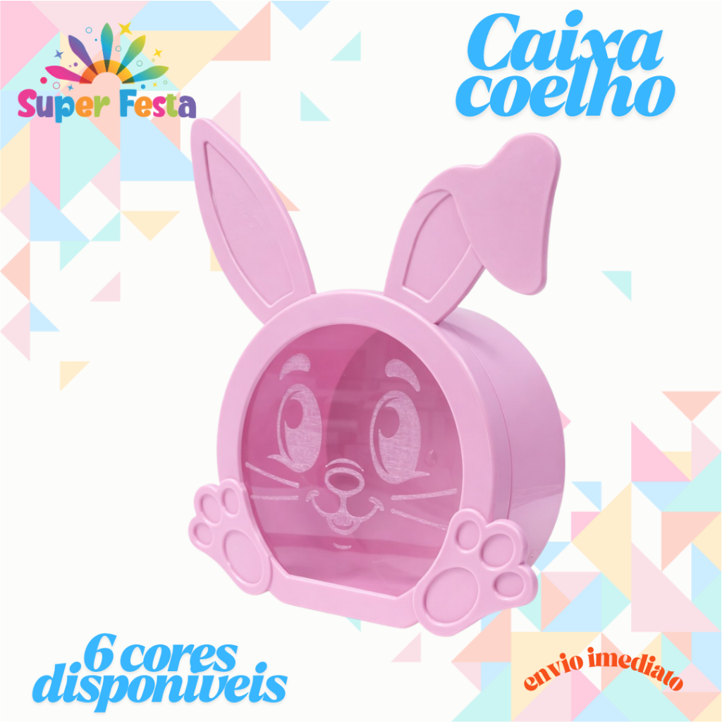 CAIXA COELHO DE PARA PÁSCOA, DOCES, BOLOS E BRINDES E LEMBRANCINHAS