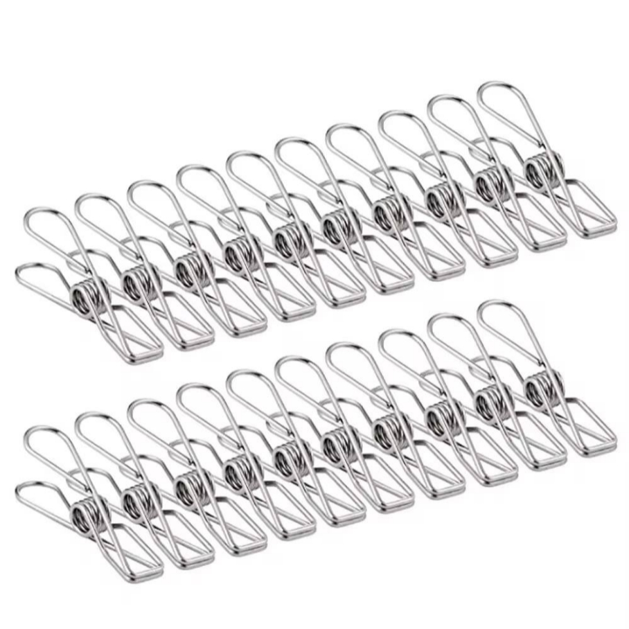 kit 20 40 60 unidades Pregador Prendedor de roupa em metal inox Multiuso