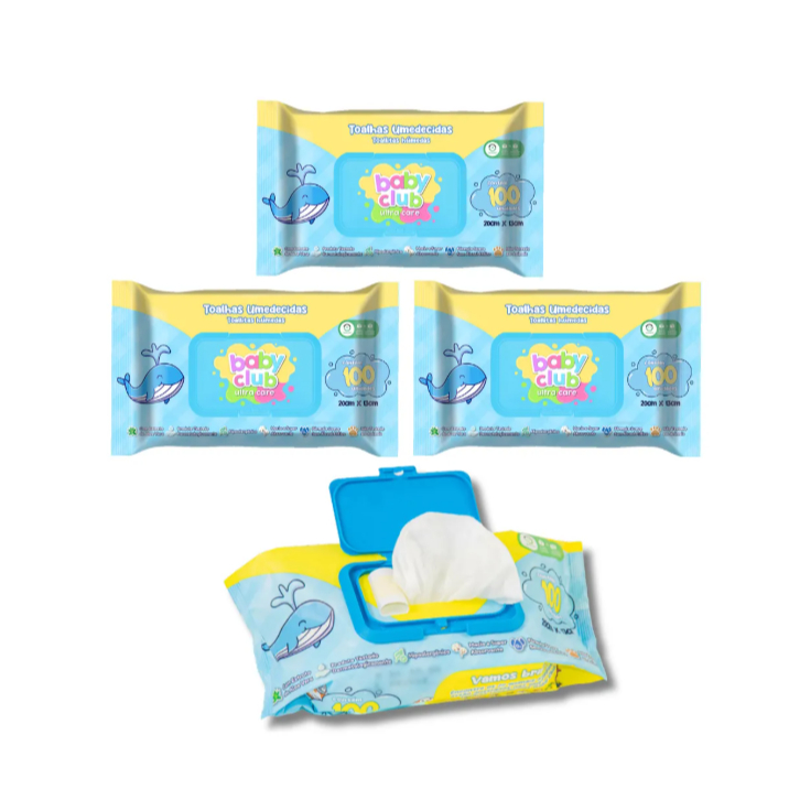 Kit 4 Lenço Umedecido Baby Club