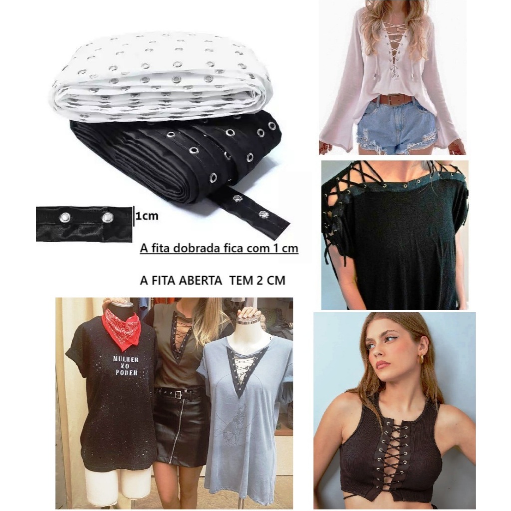 8 Mts Fita c/ Ilhós Aplicado + 16 Mts Cadarço Roliço PARA TRANÇAR  ou na Promoção Selecione 4Mts+ 8 de Cadarço em Oferta na Shopee