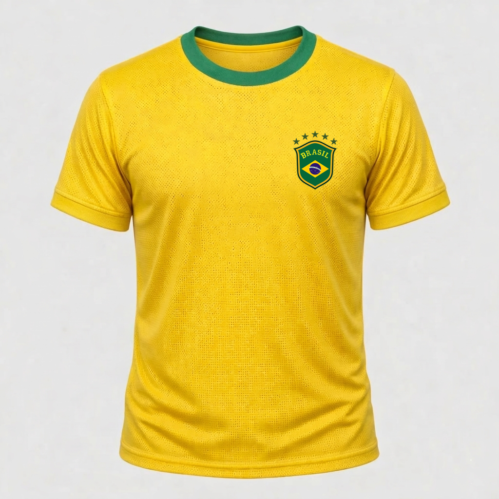 Camiseta Camisa Masculina Brasil Dry Fit Futebol Gola Redonda Lançamento 2026