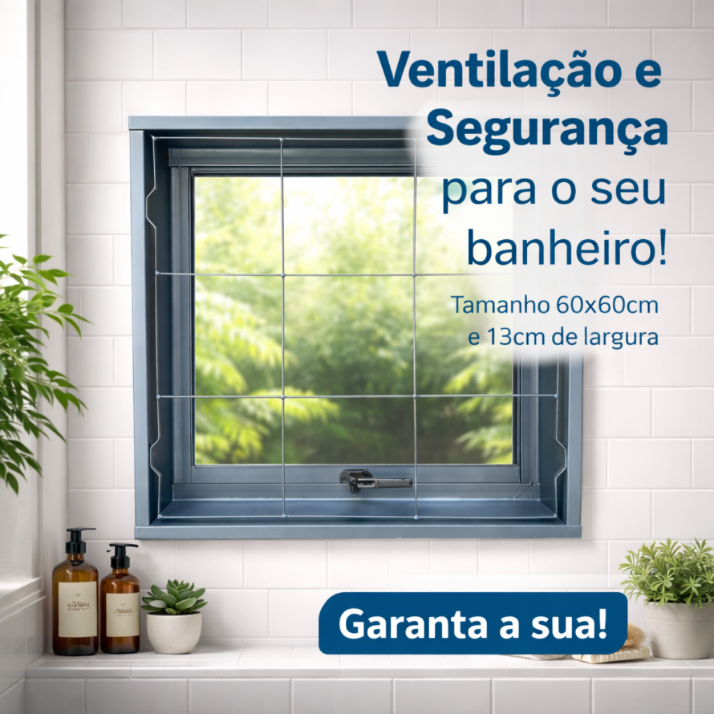 Vitro Janela De Banheiro Aço Basculante Com Grade 60x60 Sem Vidro Alta Qualidade Cor Preta