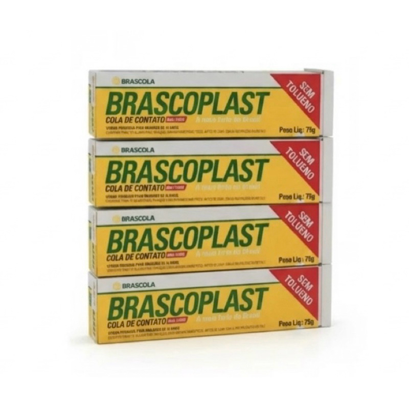 Até 4 Colas de Contato Brascoplast 75g Profissional - Sapateiro, Couro, Madeira e MDF (Resistente à Água) sem Toluol