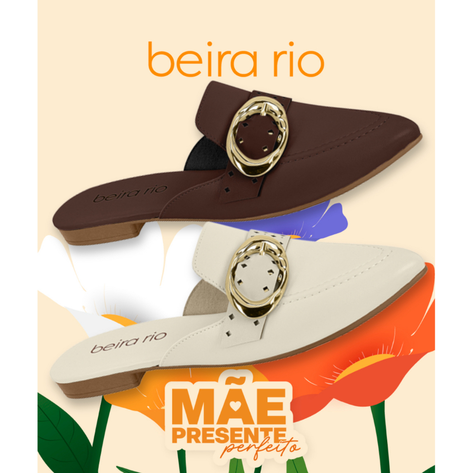Mule Feminino Beira Rio 4134.1021 Bico Fino Napa Conforto Casual Elegante
