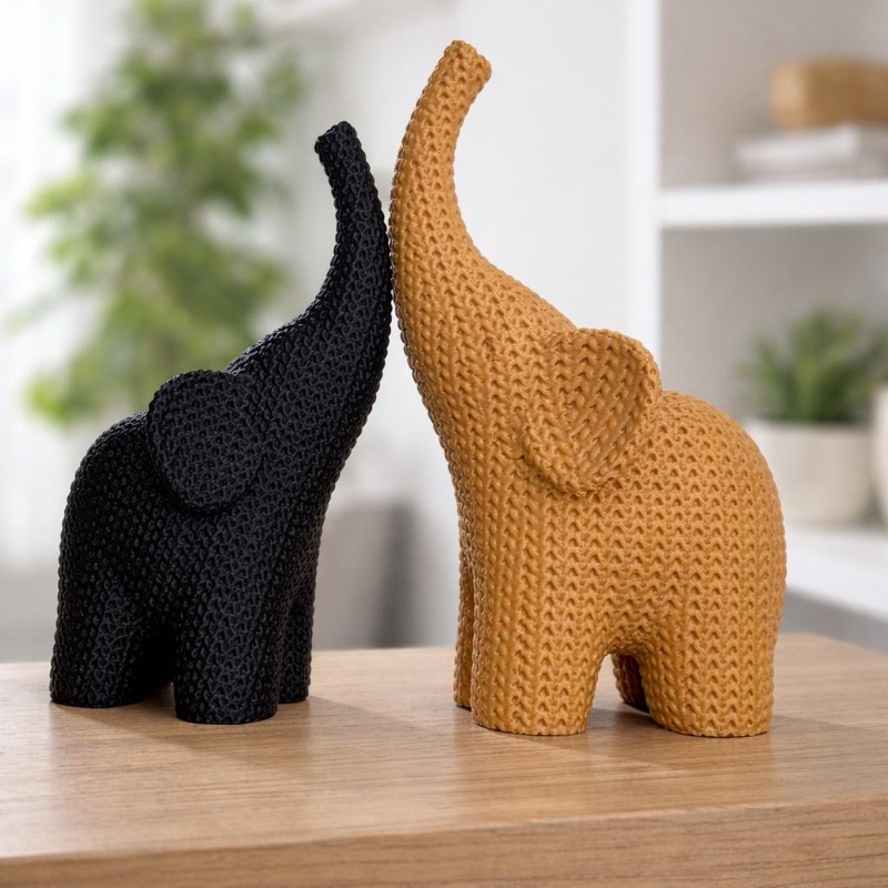 kit 2 Elefantes Decorativo Escultura Moderna para Sala, Estante e Decoração de Casa sorte