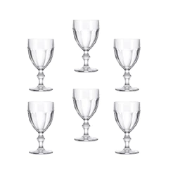 Taças de Vidro Lotus 300ml Conjunto 6 Peças Transparente para Água Suco e Sobremesas
