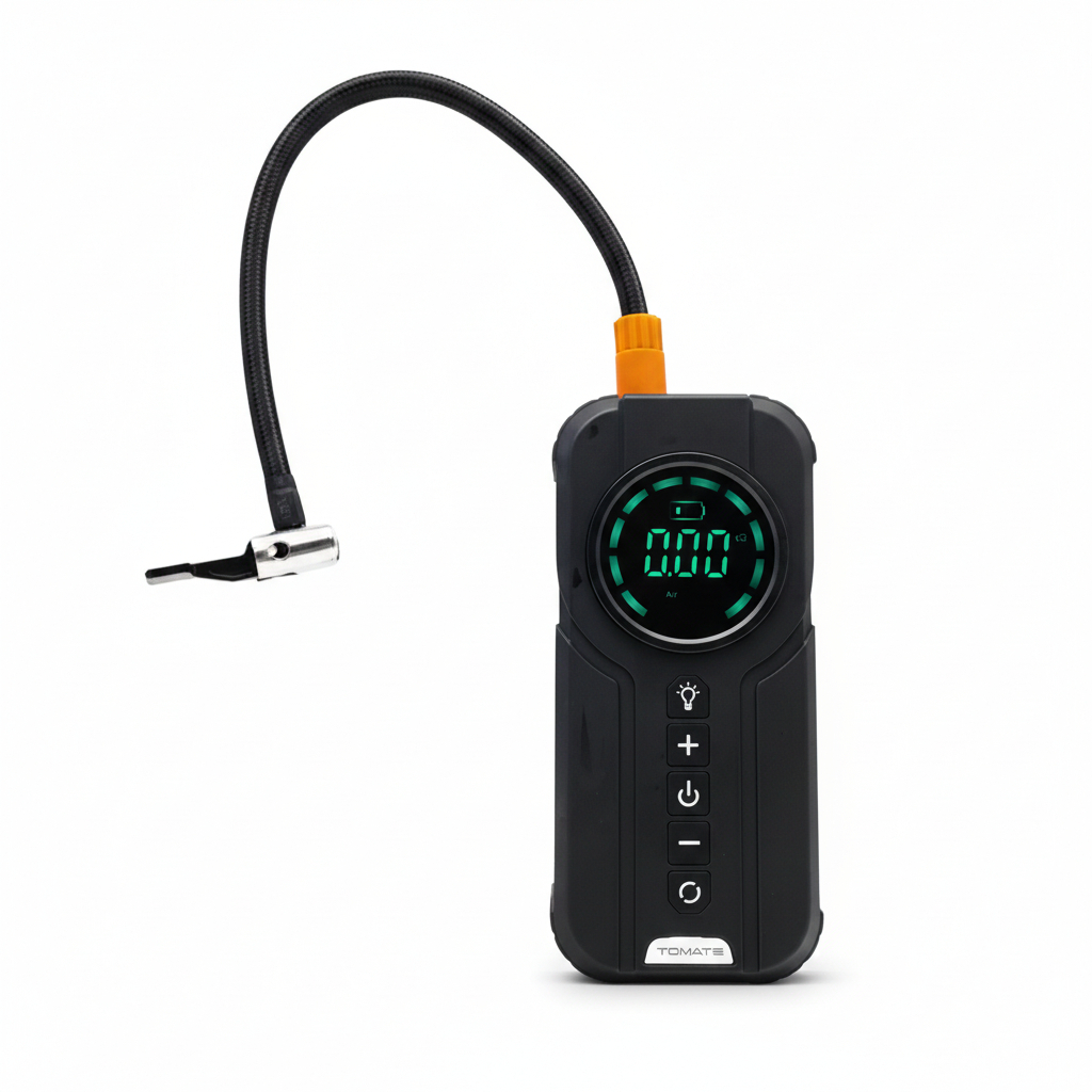 Bomba de Ar Portátil Digital  Sem Fio Recarregável 6000mAh USB-C Inflador Pneu Carro Moto Bike