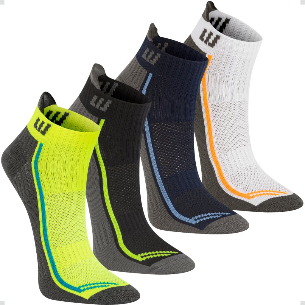 Kit 4 Pares Meia Performance Cano Curto Unissex Poliamida Flow Esportiva Ciclismo Dry Academia Bike