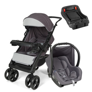 Carrinho Berço de Bebê 0 a 15kg Joy II Cinza e Bebê Conforto Ello + Base Tutti Baby em Oferta na Shopee