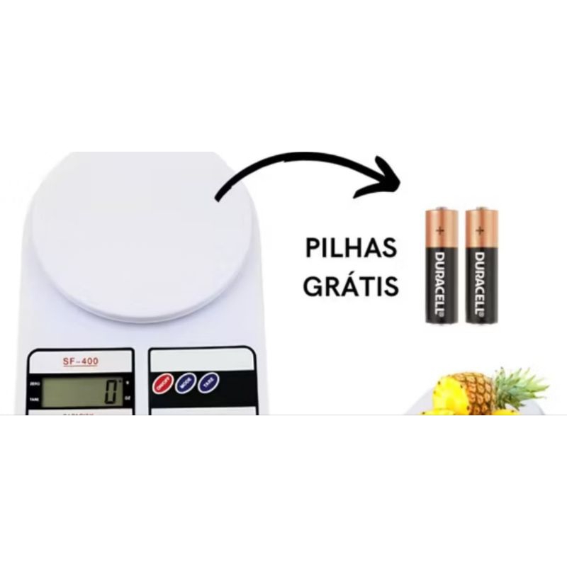 Balança de cozinha digital Alta precisão com pilhas inclusas AA 10kg.