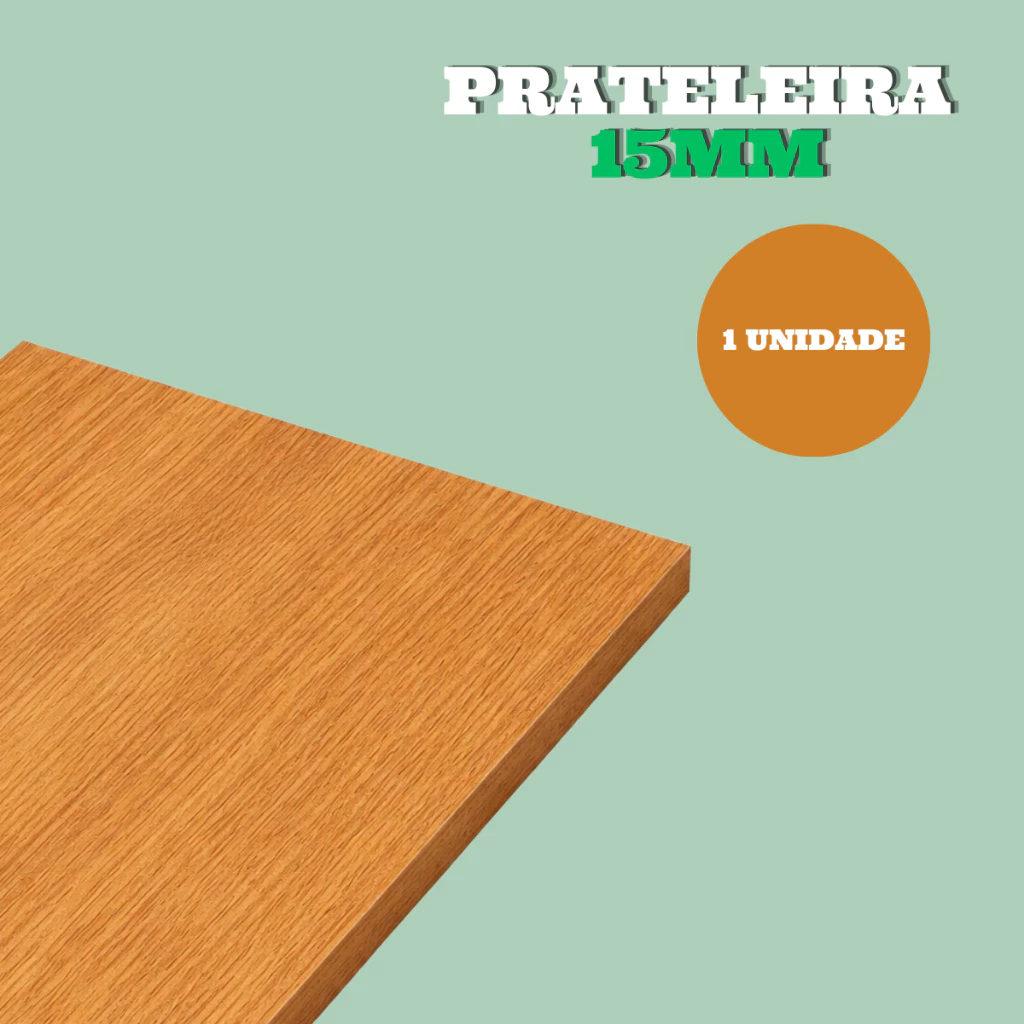 Chapa Freijo 110 x 30 MDF 15mm com Bordas Fitadas Placa para Prateleira, Tampo de Mesa e Painel