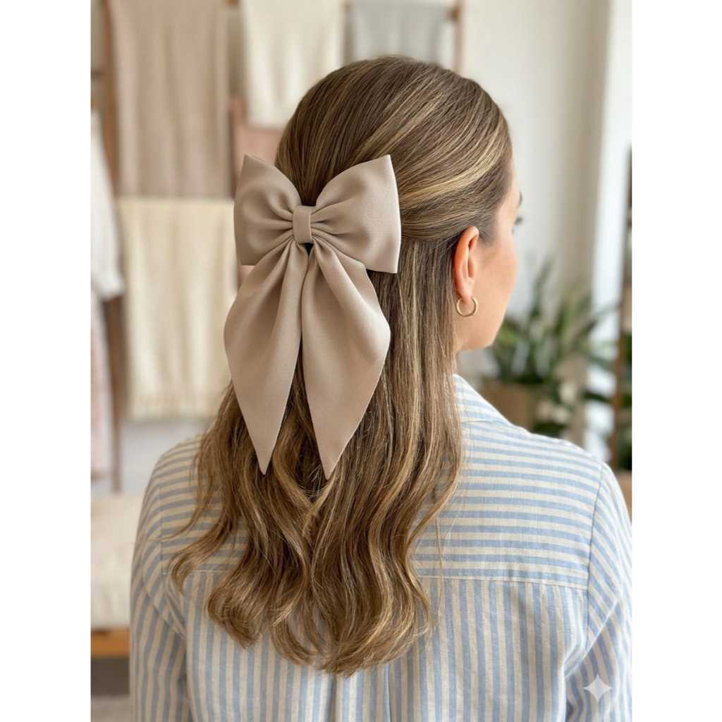 Laço Grande para cabelo Feminino | Laço Adulto Elegante com pontas longas | Presilha Forte | Várias cores em Oferta na Shopee