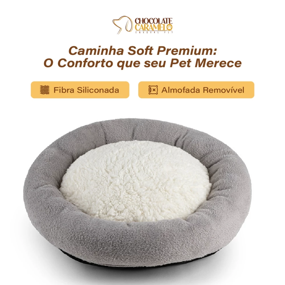 Cama para cachorro Redonda Grande 70 cm Media 60cm Pequena 50 cm Caminha Pet Pelucia Nuvem Macia Cão Gato Quentinha