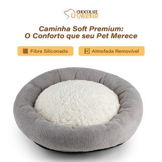 Cama para cachorro Redonda 50 cm x 50 cm Caminha Pet Pelucia Nuvem Macia Cão Gato Quentin…