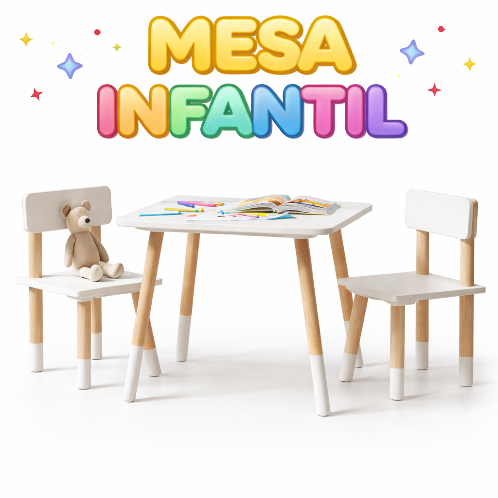 Mesa Escolar Infantil 2 Cadeiras  Estudo Brinquedoteca Crianca Clinica Medica Resistente