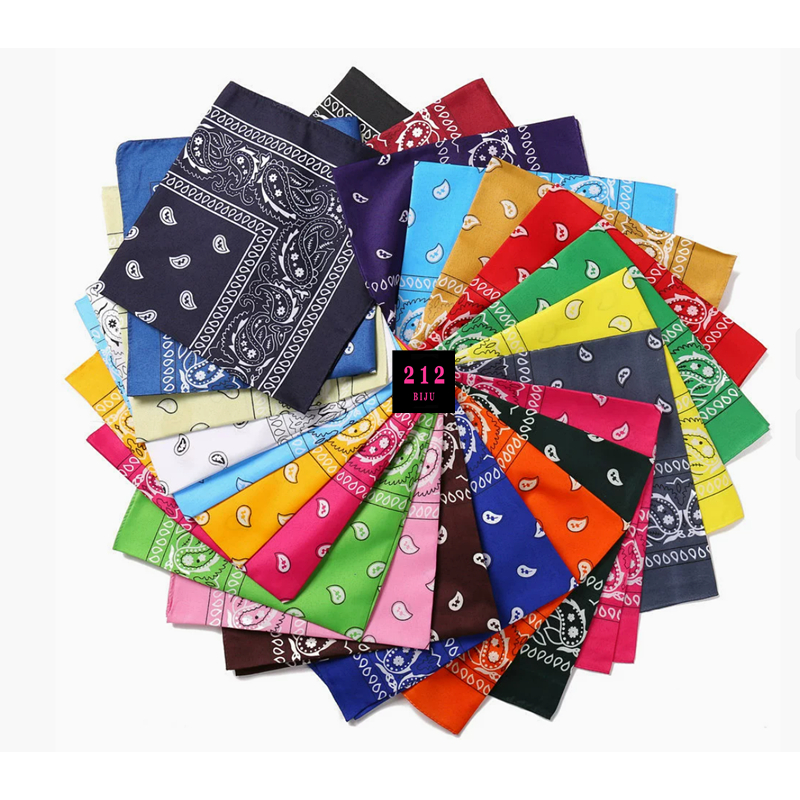Bandanas Lenço Estampada Colorido 55X55cm 212BIJU 003 (*20 CORES DISPONÍVEIS NO DESCRIÇAO*)