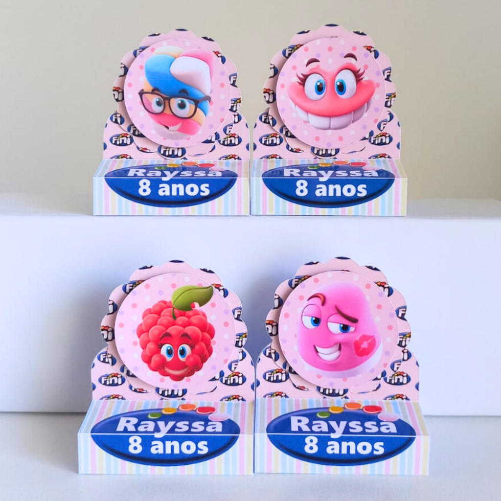 Porta Bis Duplo Fini Menina Rosa 3D Personalizados /Lembrancinha de Festa /Aniversário / Batizado / Chá