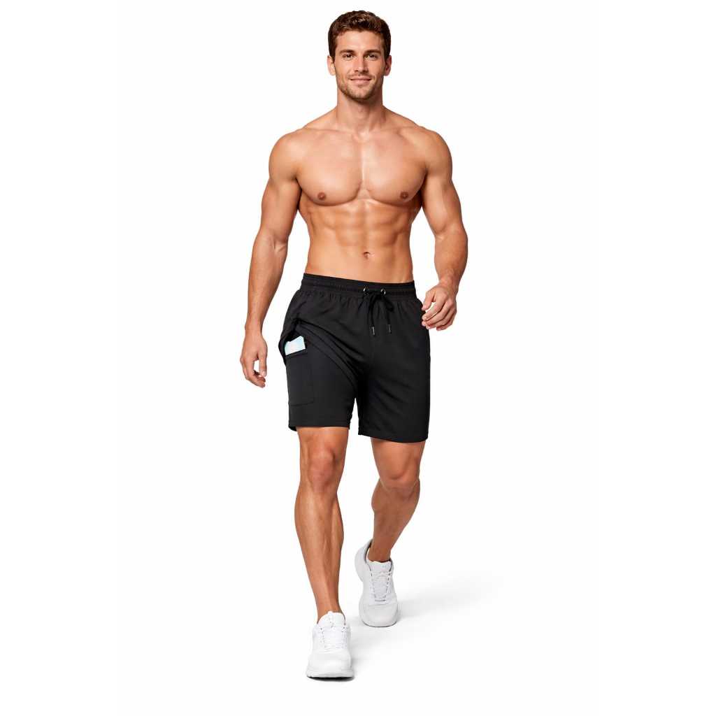 Shorts Masculino Bermuda Compressão Para Corrida Treino Academia Ciclismo