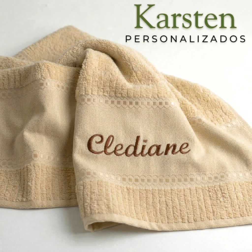 Toalhas de Banho Karsten Stella Bordado + Nome Personalizado Na Toalha Karsten