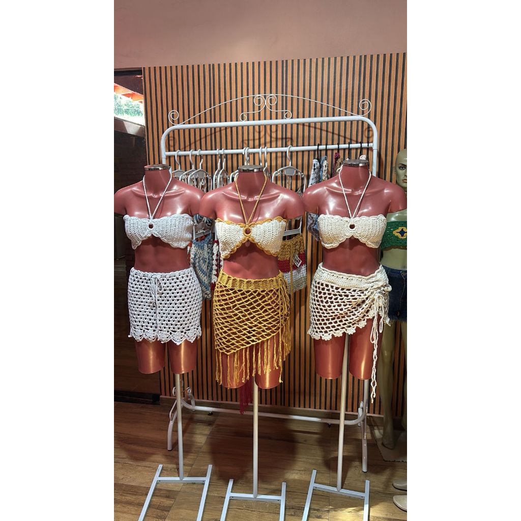 Conjunto verao em croche saia e top\ ou saia