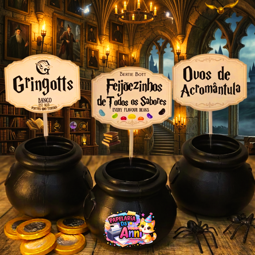 Toppers de Mesa para Doces - Decoração de Festa Harry Potter