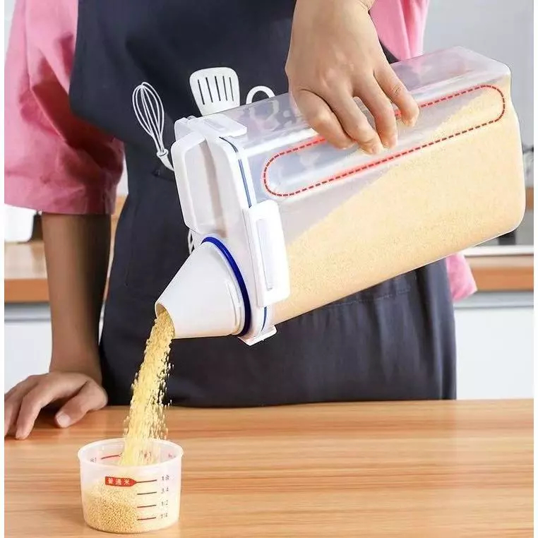 Pote Hermético 2kg com Dosador e Vedação Porta Mantimentos Organizador Cozinha Transparente