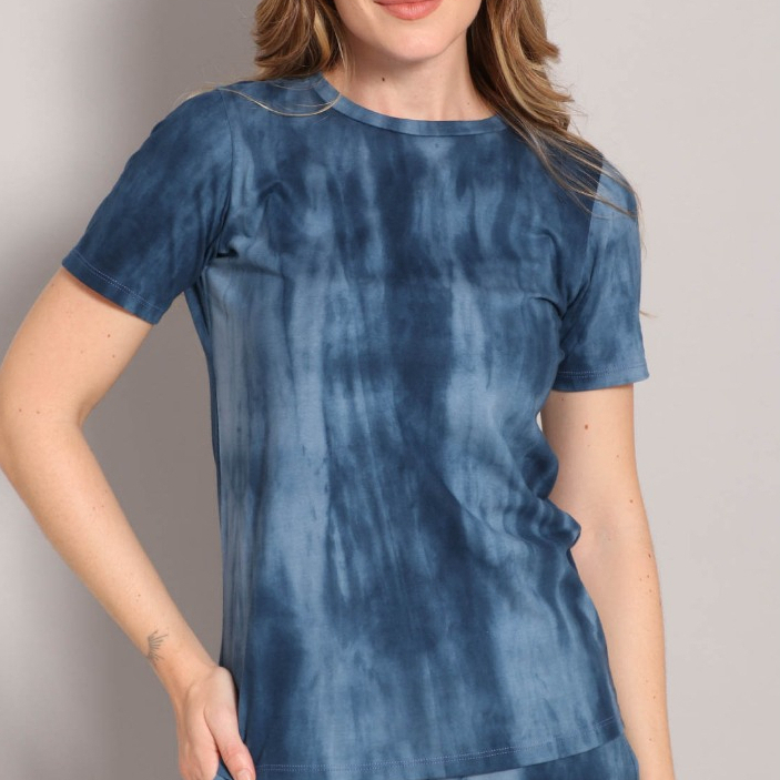 Camiseta de Algodão Feminina Tye Dye Moda Premium Casual Confortável
