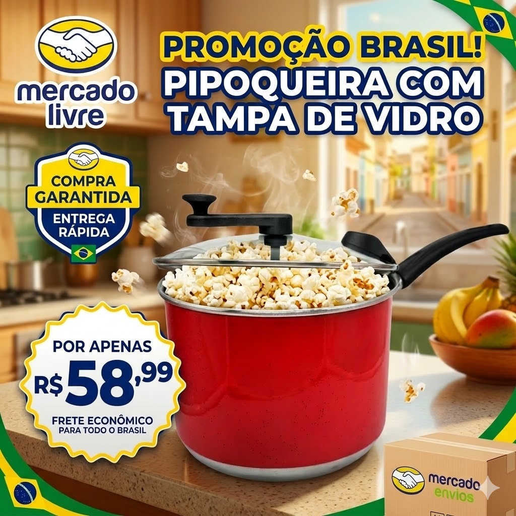 Pipoquiera nº20 4 Litros Panela Pipoqueira Aluminio Vermelho Aluminio Amj