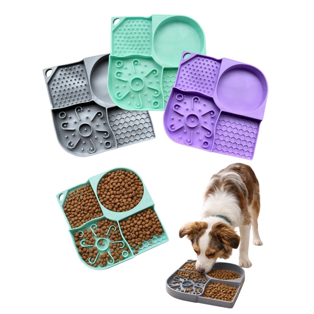 Tapete Comedouro de Lamber Lento comida pastosa Pet Cachorro Antistress
