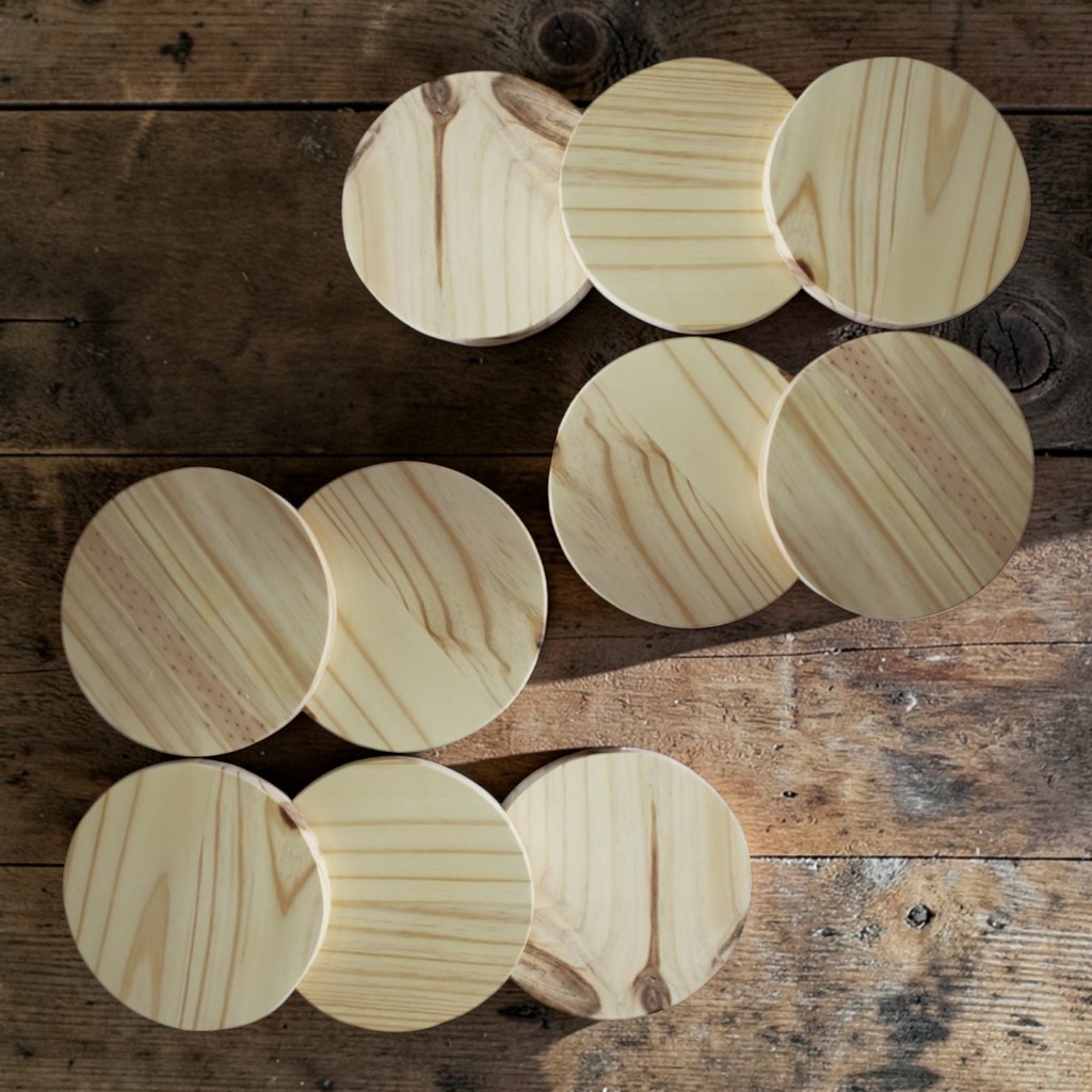 10 Bolacha De Madeira Pinus 14 Cm para artesanato ou trabalho em madeira em Oferta na Shopee