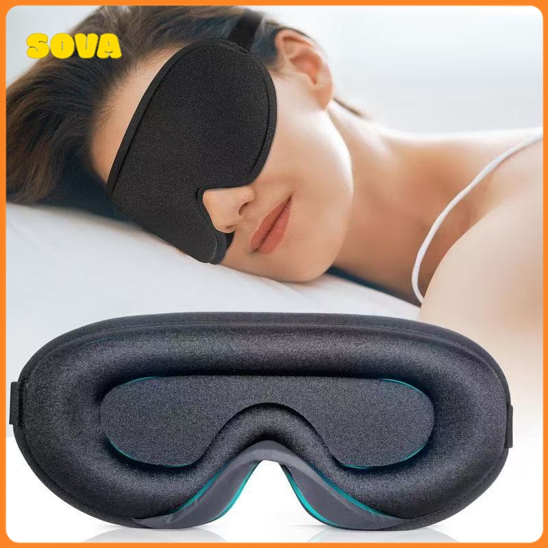 Máscara 3D de Espuma para Dormir, Tapa-Olho Blackout Total, Confortável e Zero Pressão
