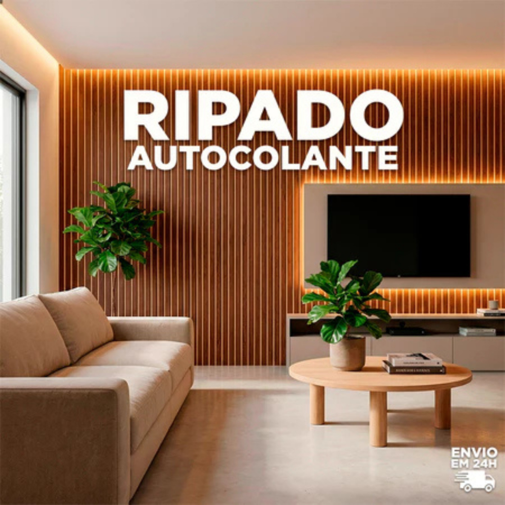 Kit Painel Ripado MDF Autocolante 45x11cm Até 100 Peças Fácil Instalação em Oferta na Shopee