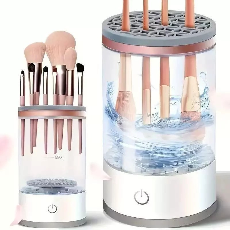 Limpador Automático de Pincéis Escova 3 em 1 Elétrica Automática Para Maquiagem Secador e Suporte