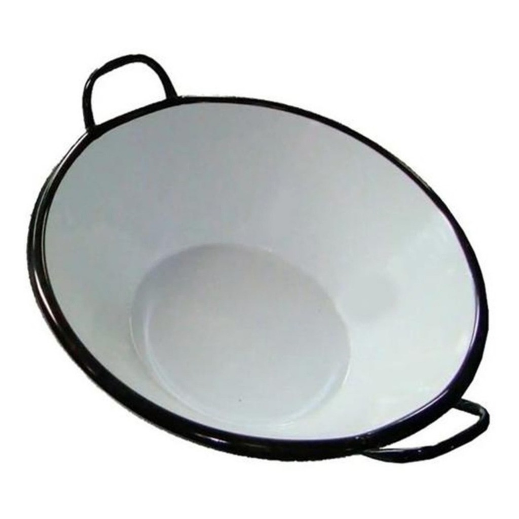 Tacho Esmaltado N12 30cm 2,5L Multiuso Frituras Antiaderente Fogão Gás Lenha Cozinha Preto