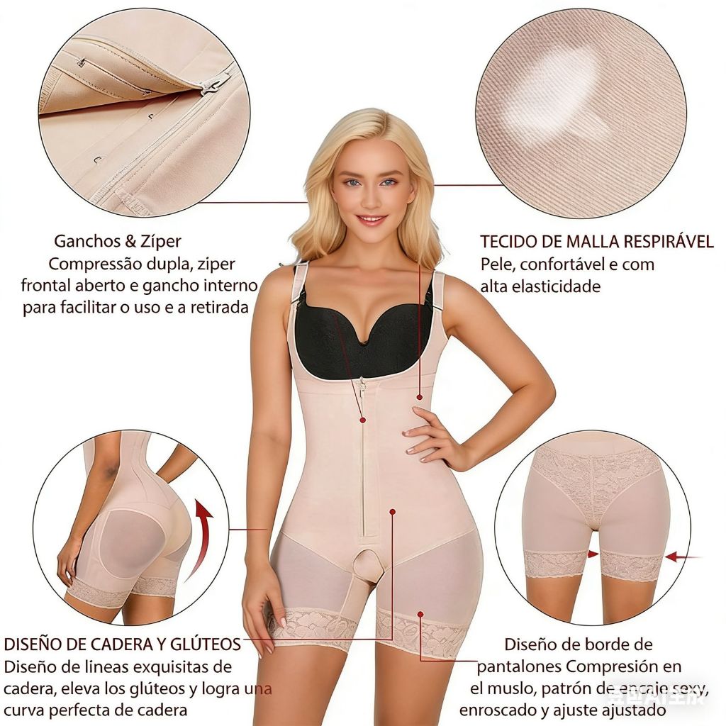 Cinta Modeladora Dupla Ajustável Feminina Alça Reduz e Afina Cintura