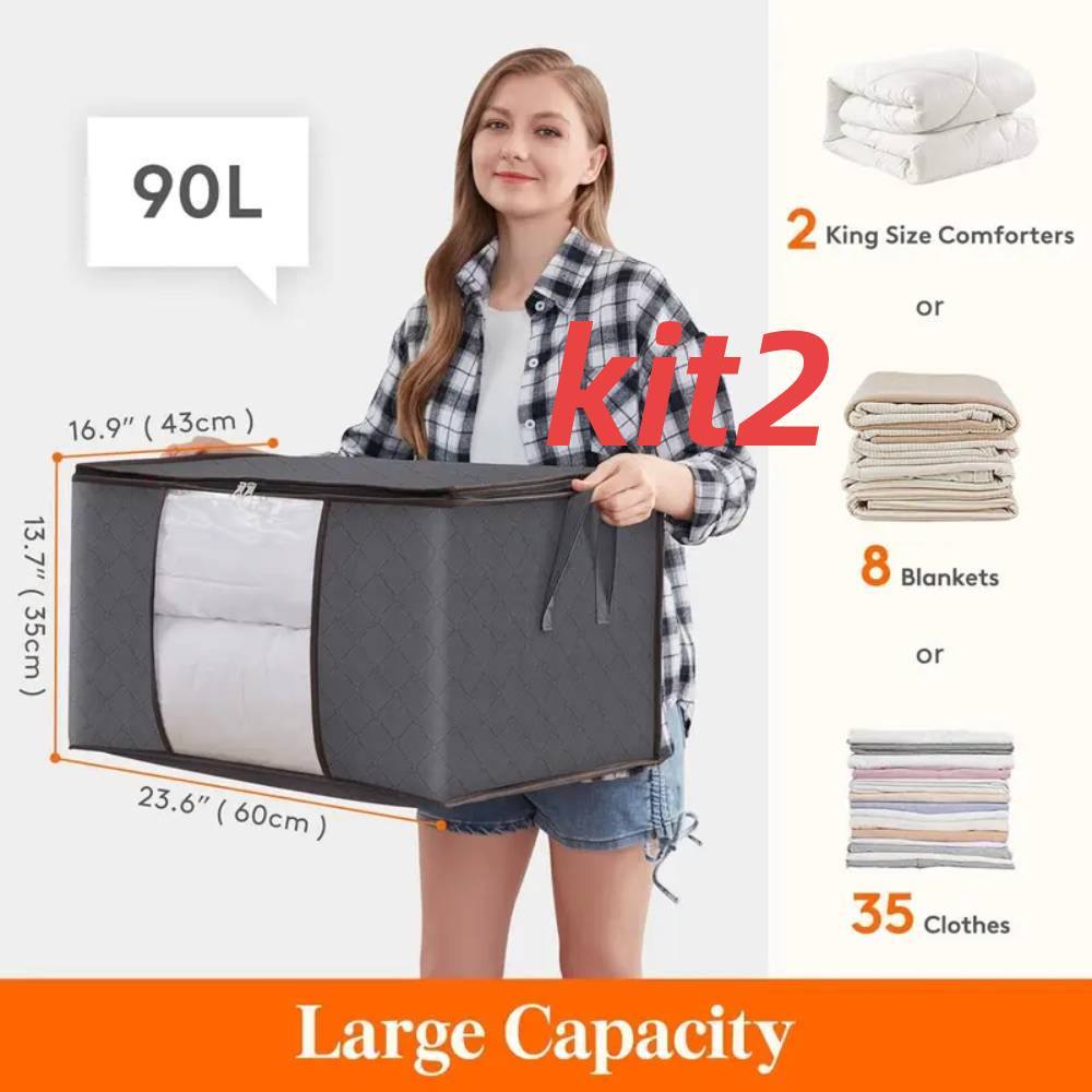 Saco Organizador para Cobertor Caixa Organizadora Casaco Guarda Roupa Grande Caixa de Anti-Poeira Multiu