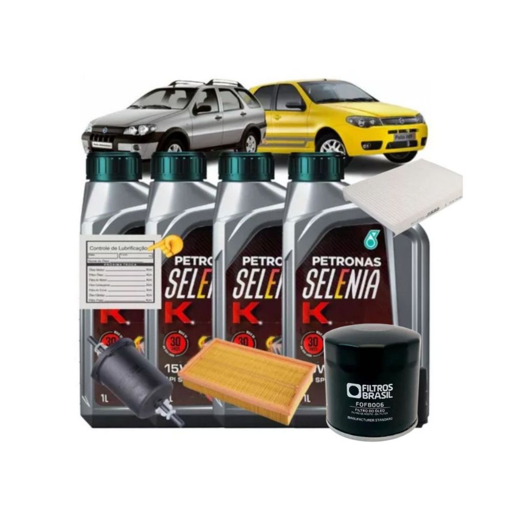 Kit Filtros Troca Oleo Selenia 15w40 Palio 1.8 8v Motor Gm