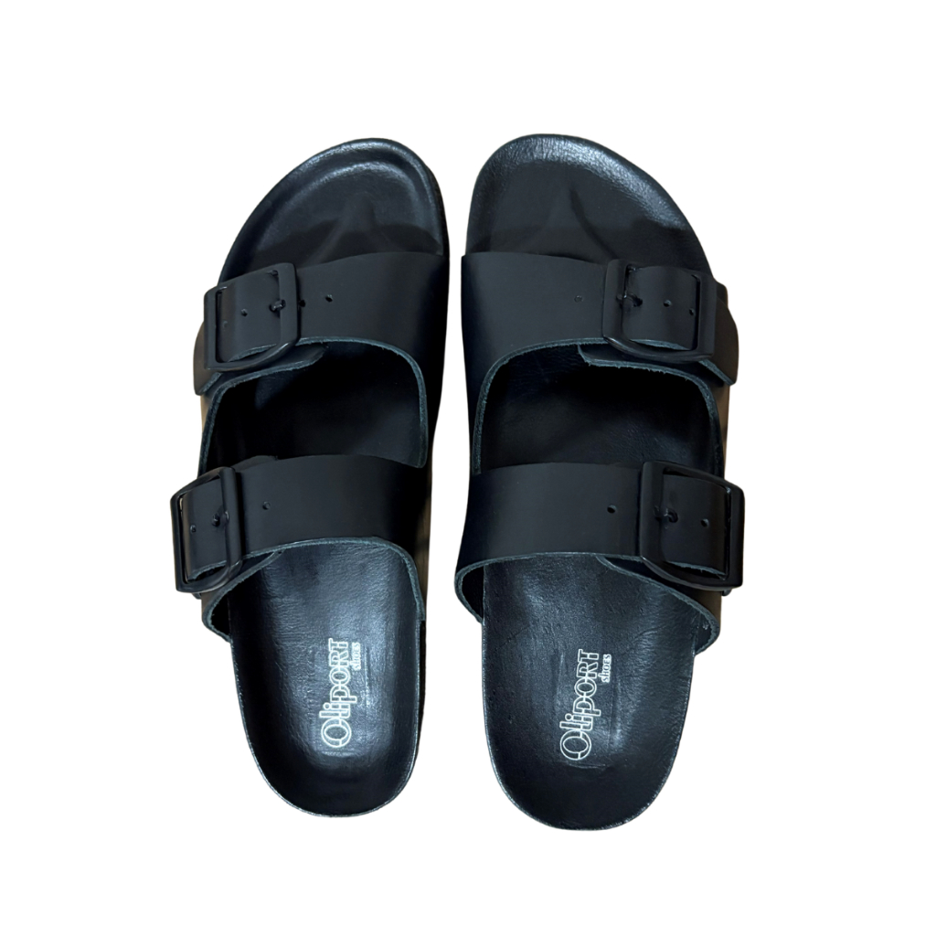 Chinelo Masculino Birken Moda Praia Couro Legítimo Palmilha Confortável e Anti Odor Solado Antiderrapante.