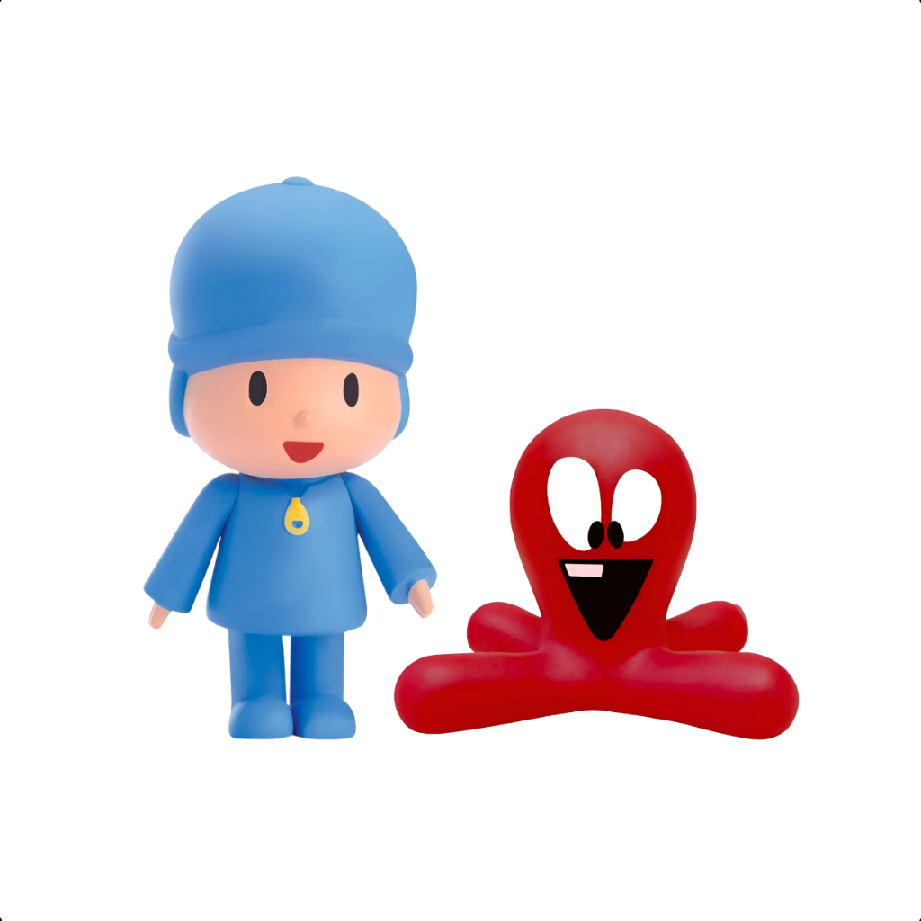 Kit Pocoyo + Fred 2 Bonecos De Vinil Atoxico Turma Do Pocoyo Original Cardoso Toys