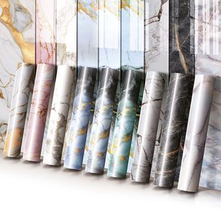 Papel Parede Adesivo Mármore Vinílico Lavável Autocolante Dourado Brilhante Sala Cozinha Banheiro 