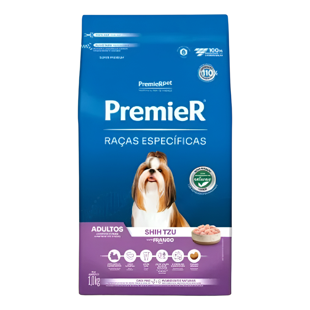 Ração Premier Shih Tzu Adulto 1kg Raças Específicas Pelagem Saudável Alta Digestibilidade