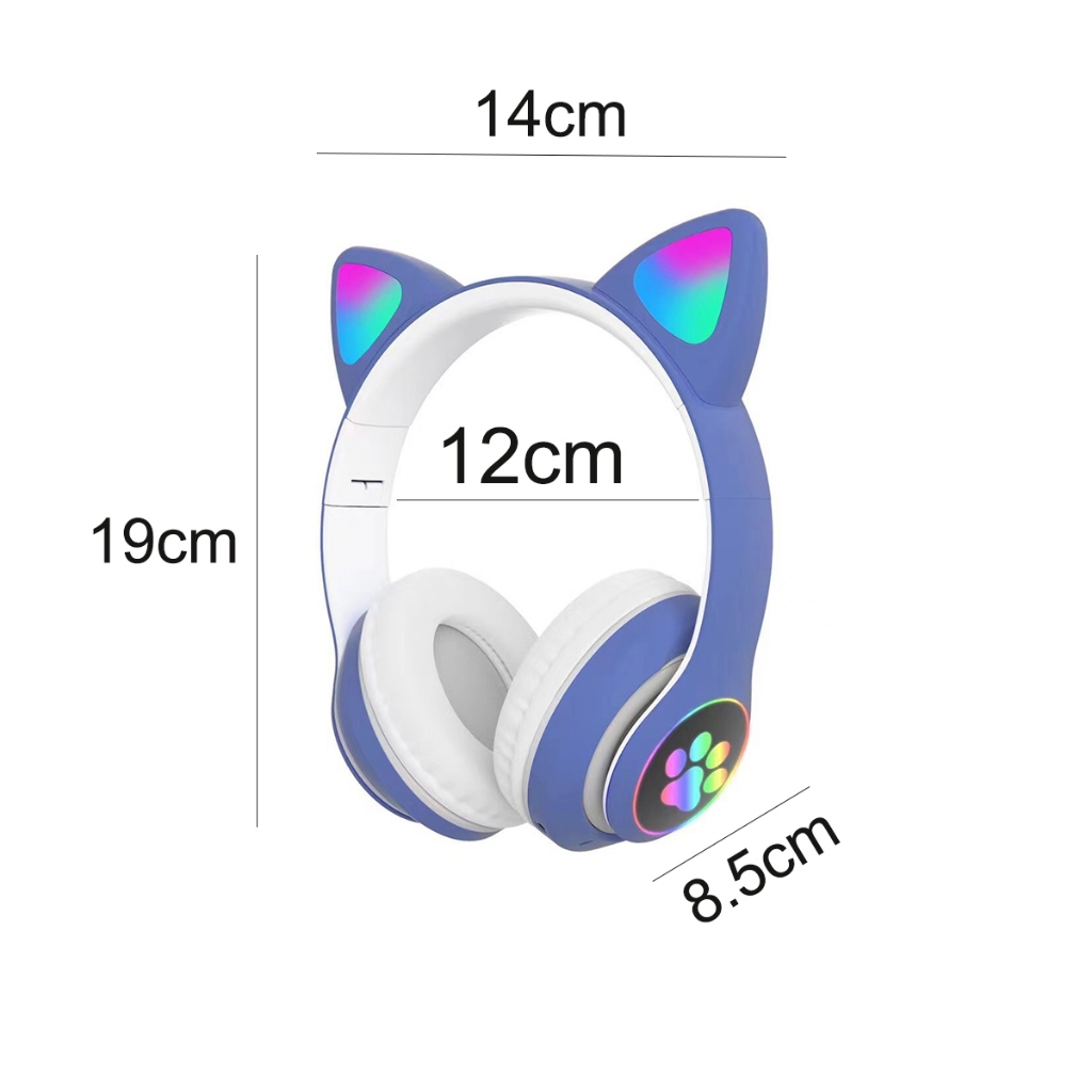 Fone Bluetooth com orelhas de gato LED/Fone Bluetooth de cabeça/Fone de ouvido Bluetooth 5.0  sobre a orelha 350mAh--X4