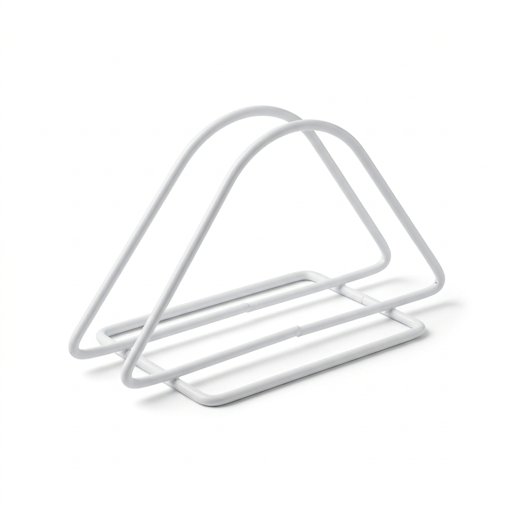 Suporte Guardanapo Mesa Porta Guardanapos Metal Branco Organizador Cozinha Moderna